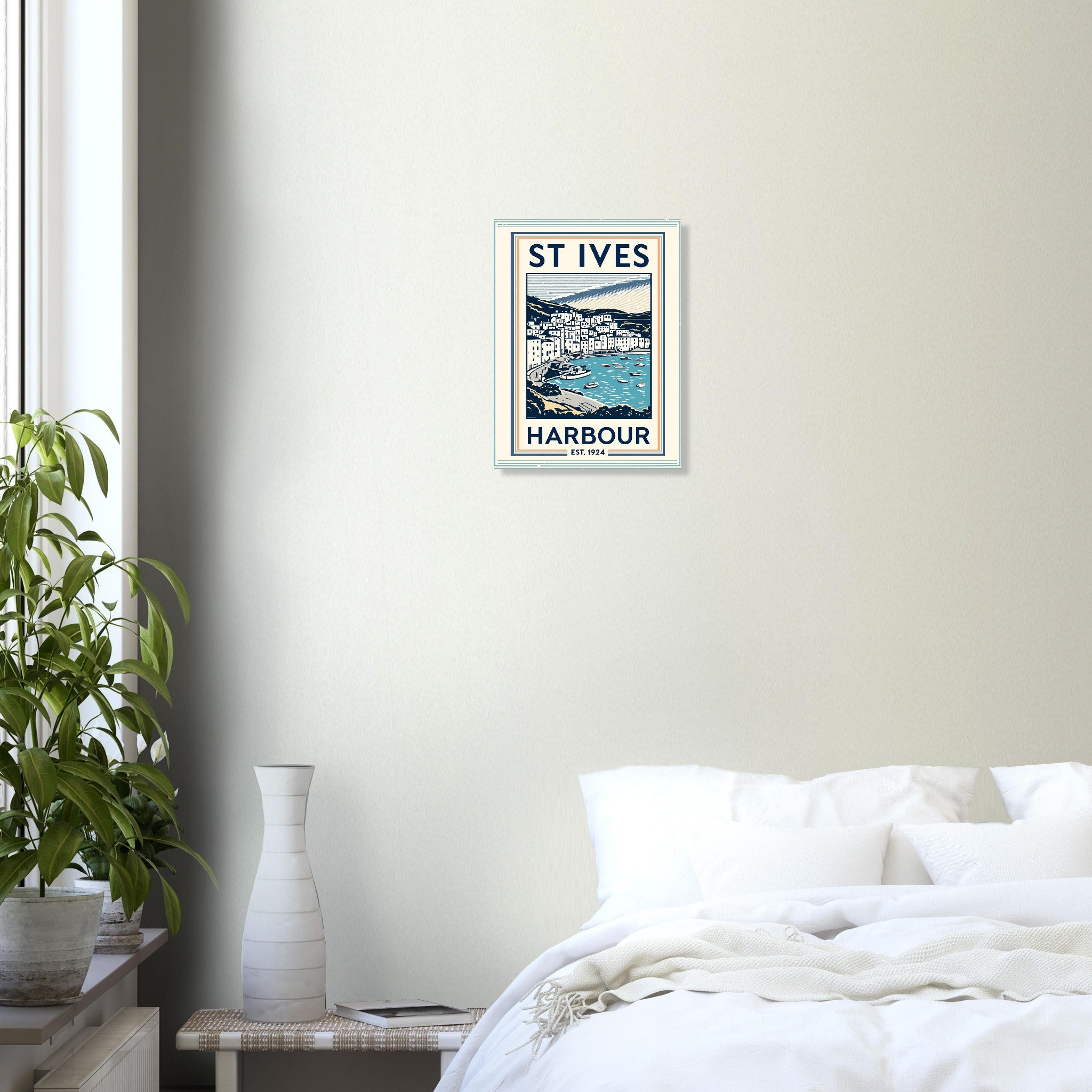St Ives Vintage Travel Poster Art Print — detail view | Wild Thread Co