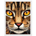 Tabby Cat Close Up Art Framed Print Wall Art Ready to Hang UK Framed Art Print — detail view | Wild Thread Co