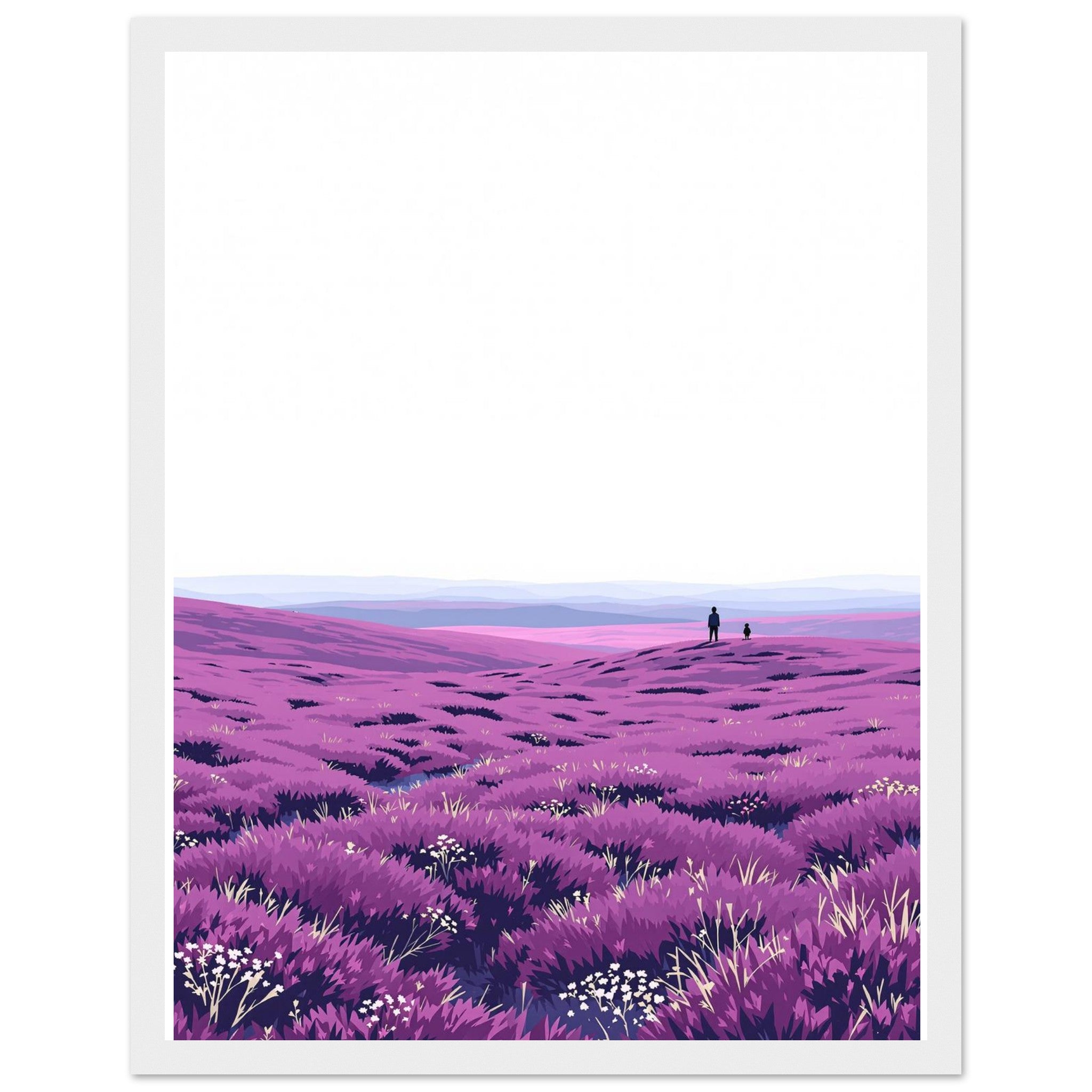 Heather Moor Purple August Framed Art Print — detail view | Wild Thread Co