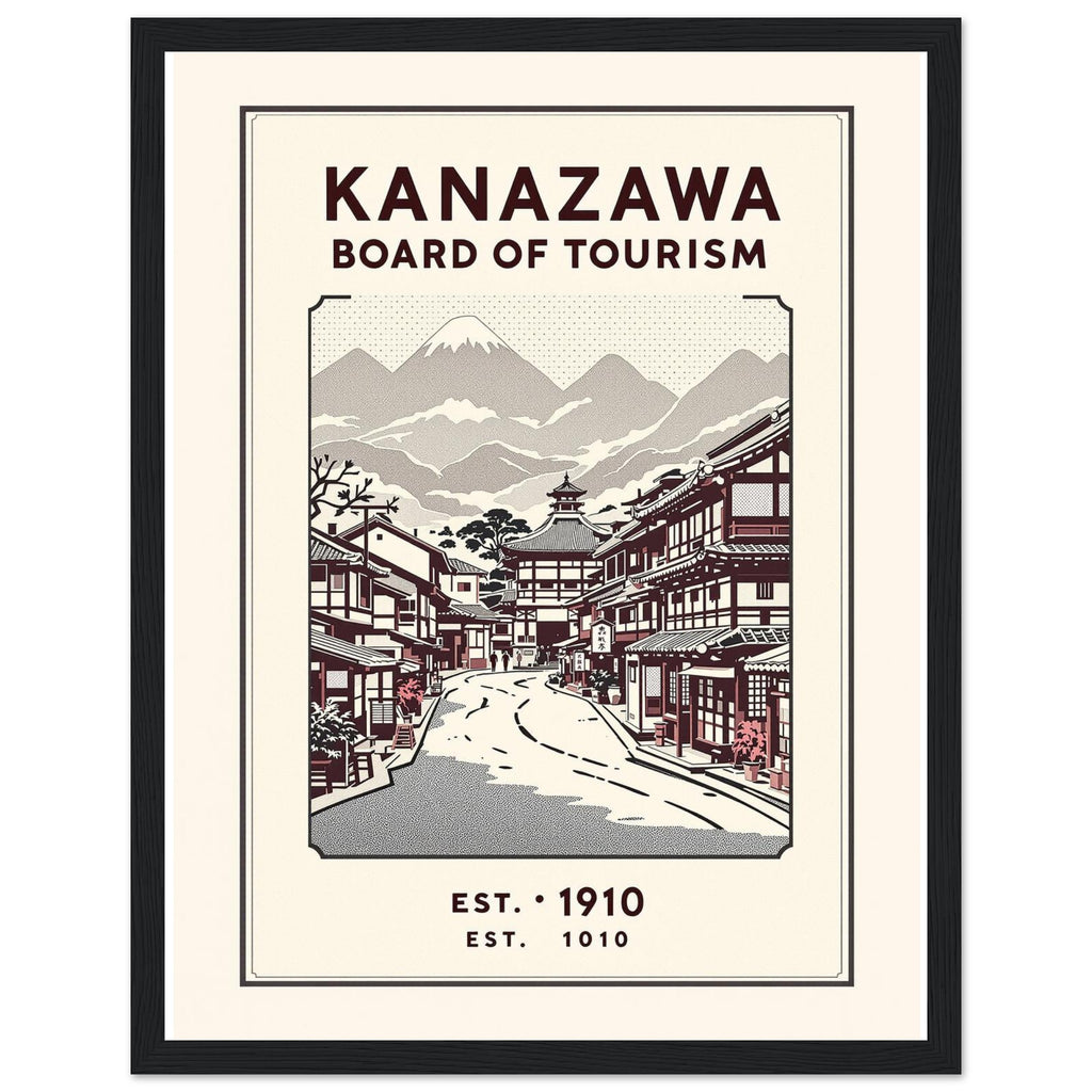Kanazawa Vintage Travel Poster — Framed Art Print | Wild Thread Co UK