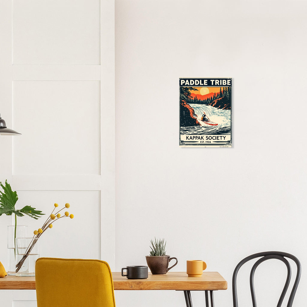 Paddle Tribe Vintage Travel Poster Art Print — detail view | Wild Thread Co