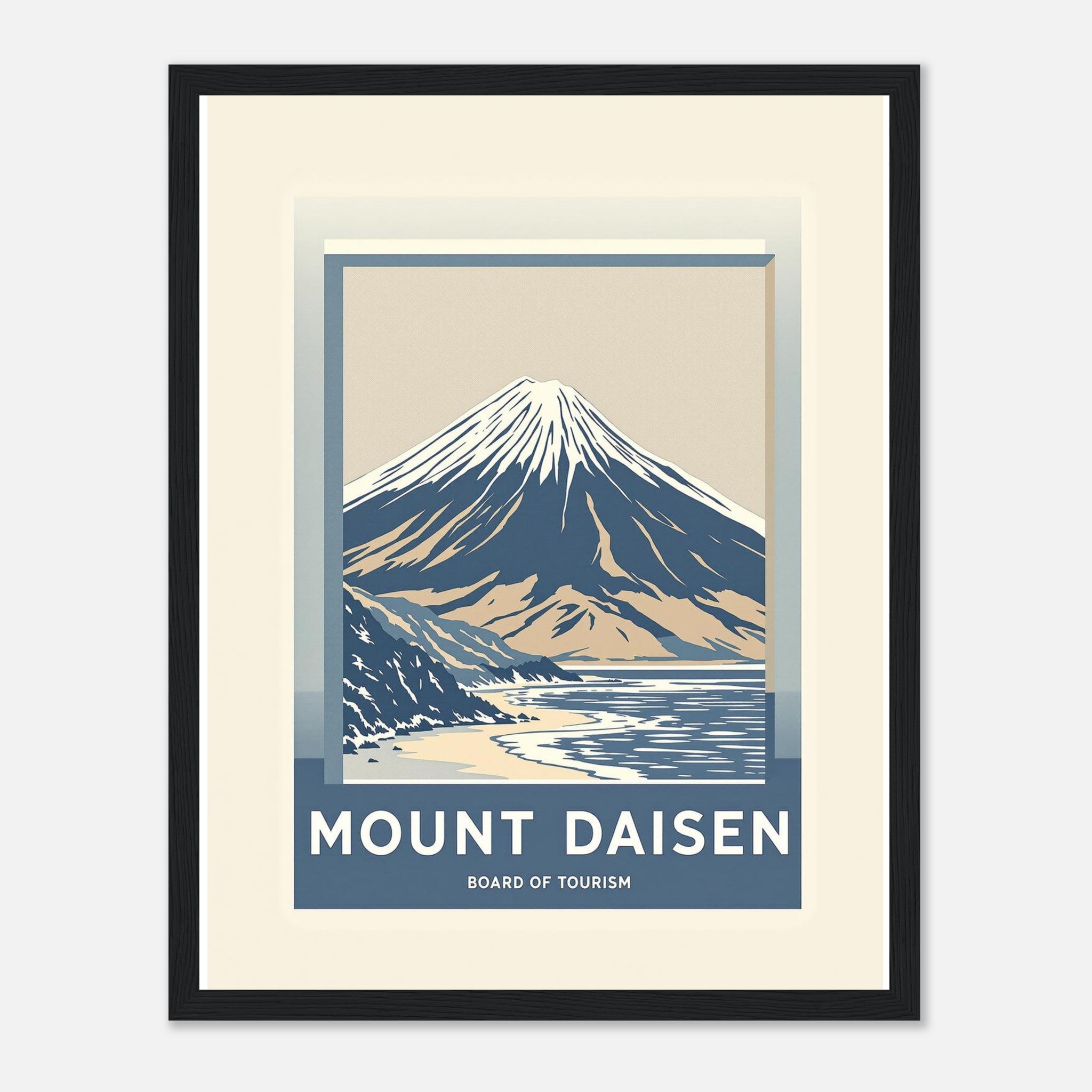 Mount Daisen Vintage Travel Poster Framed Art Print — detail view | Wild Thread Co