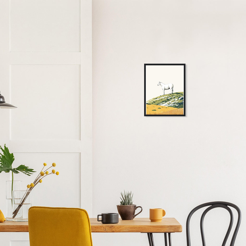 Chalk White Horse Hill Prehistoric Framed Art Print — detail view | Wild Thread Co