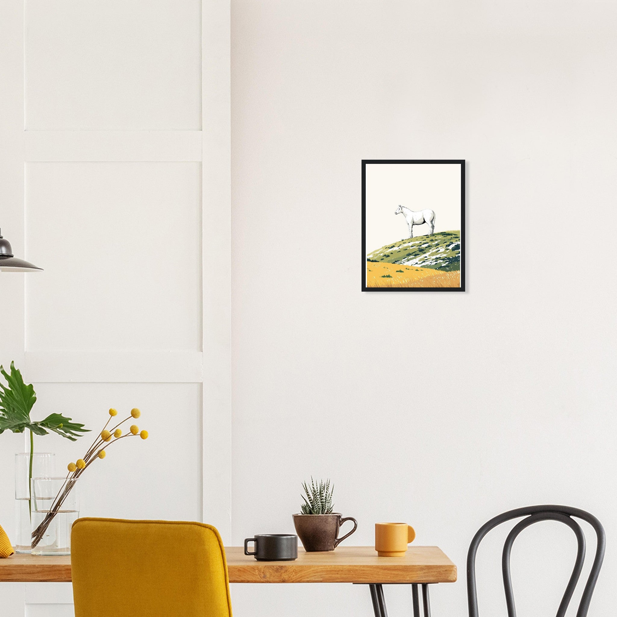Chalk White Horse Hill Prehistoric Framed Art Print — detail view | Wild Thread Co