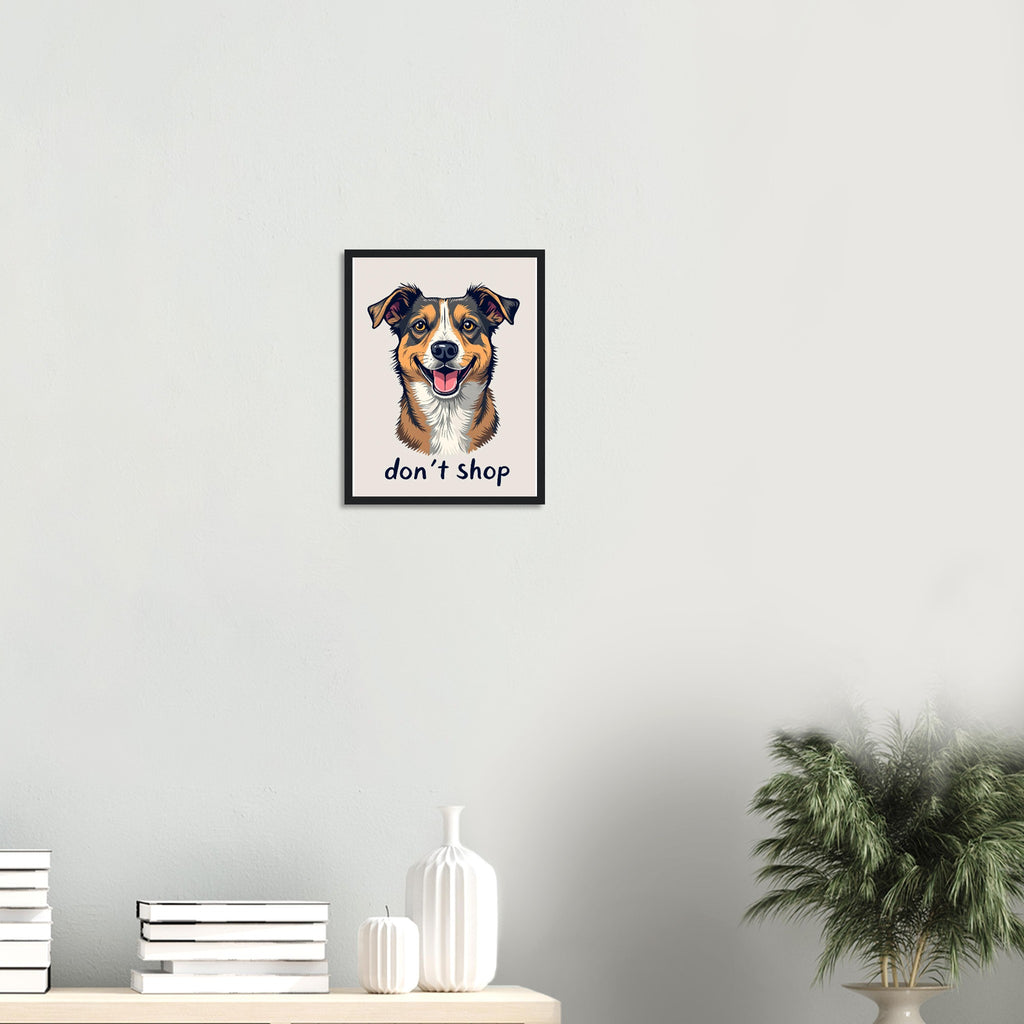 Rescue Dog Hero Art Framed Print Wall Art Ready to Hang UK Framed Art Print — detail view | Wild Thread Co