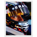 Race Helmet Reflections Framed Art Print — detail view | Wild Thread Co