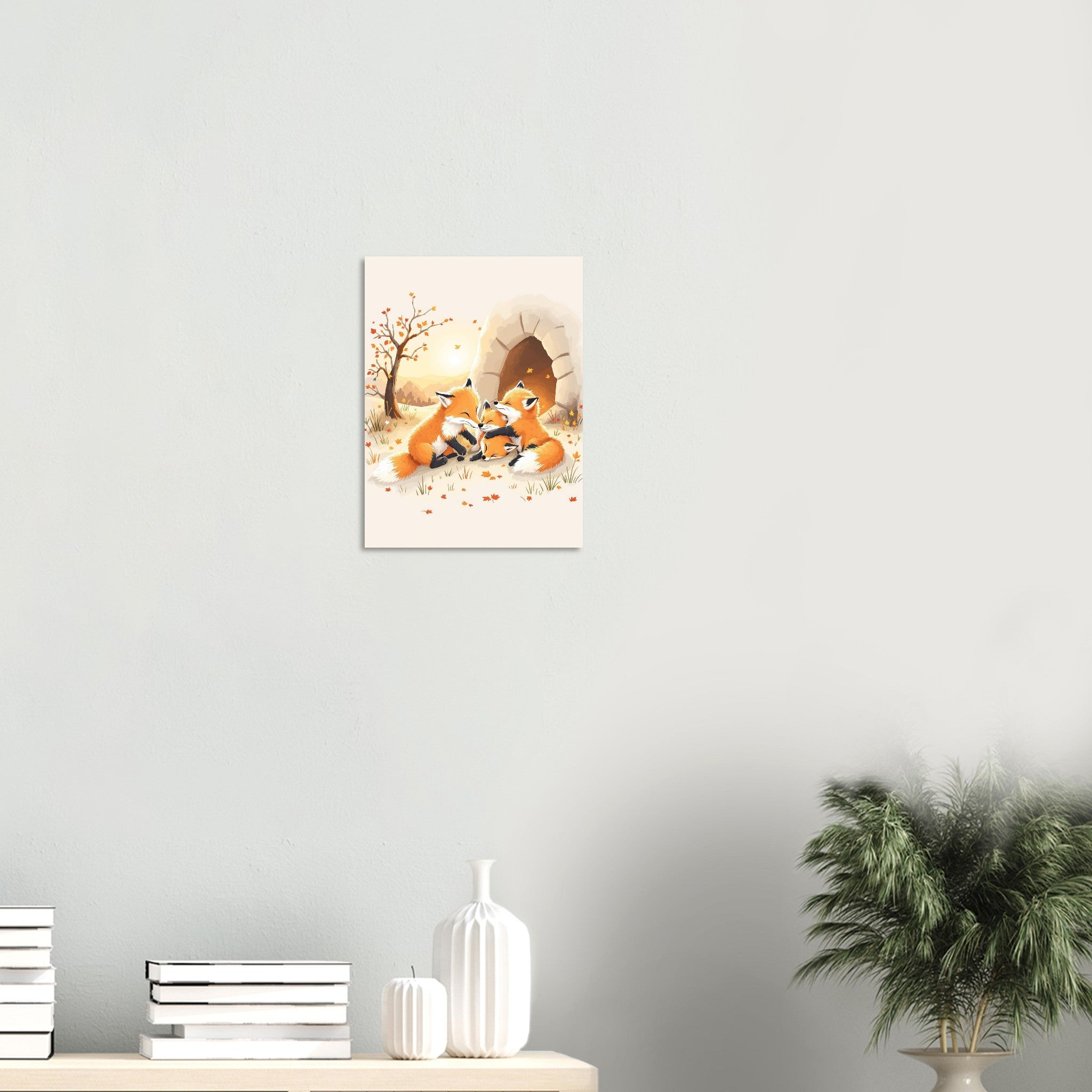 fox cubs playing Art Print Art Print — detail view | Wild Thread Co
