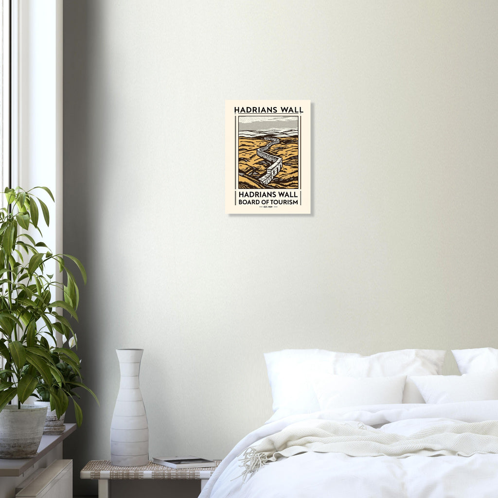 Hadrians Wall Vintage Travel Poster Art Print — detail view | Wild Thread Co