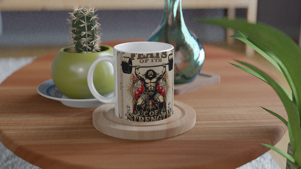Victorian Circus Strongman Mug — detail view | Wild Thread Co