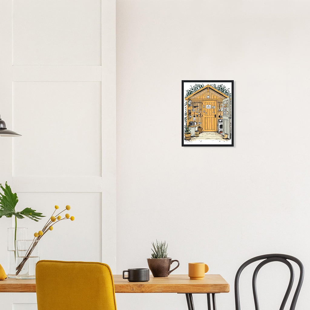 Allotment Shed Sanctuary Framed Print — Framed Art Print | Wild Thread Co