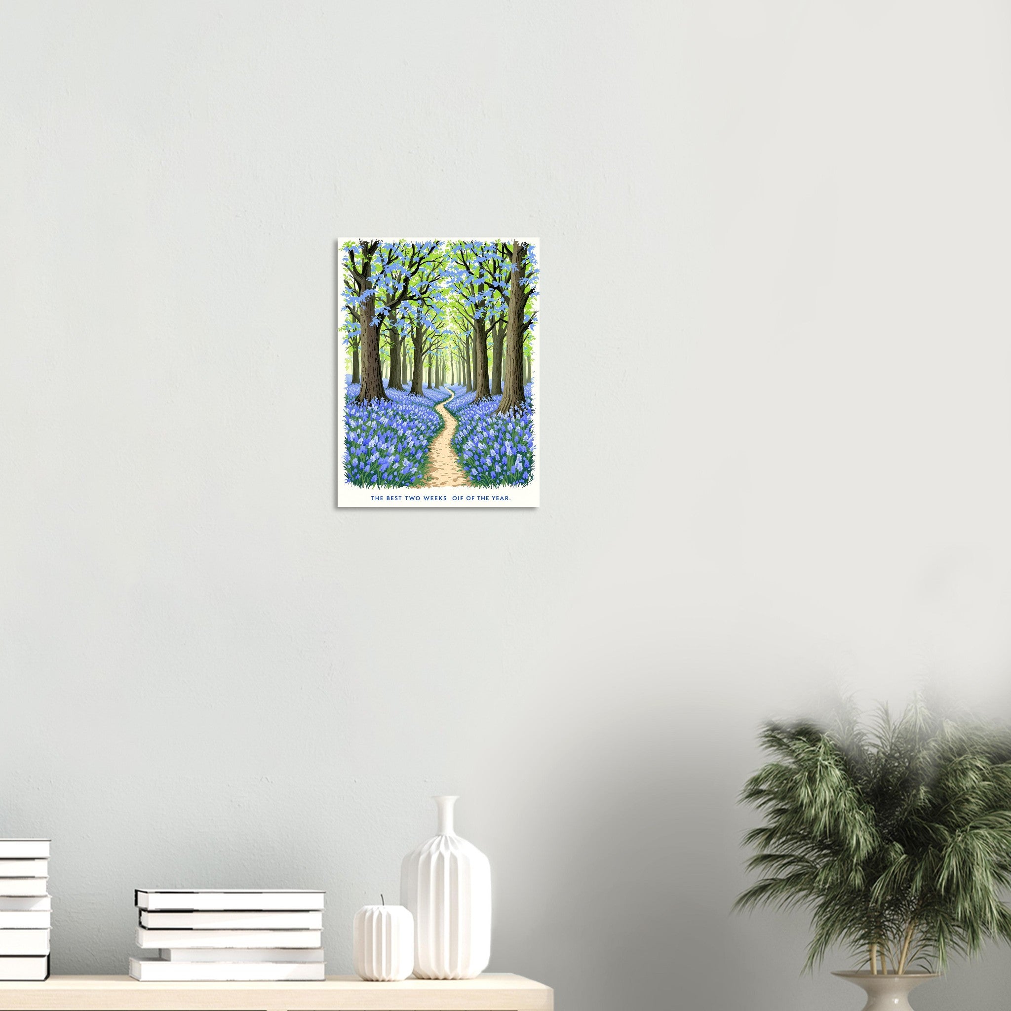 Bluebell Wood Ancient Oak British Spring A1 Art UK Art Print Art Print — detail view | Wild Thread Co