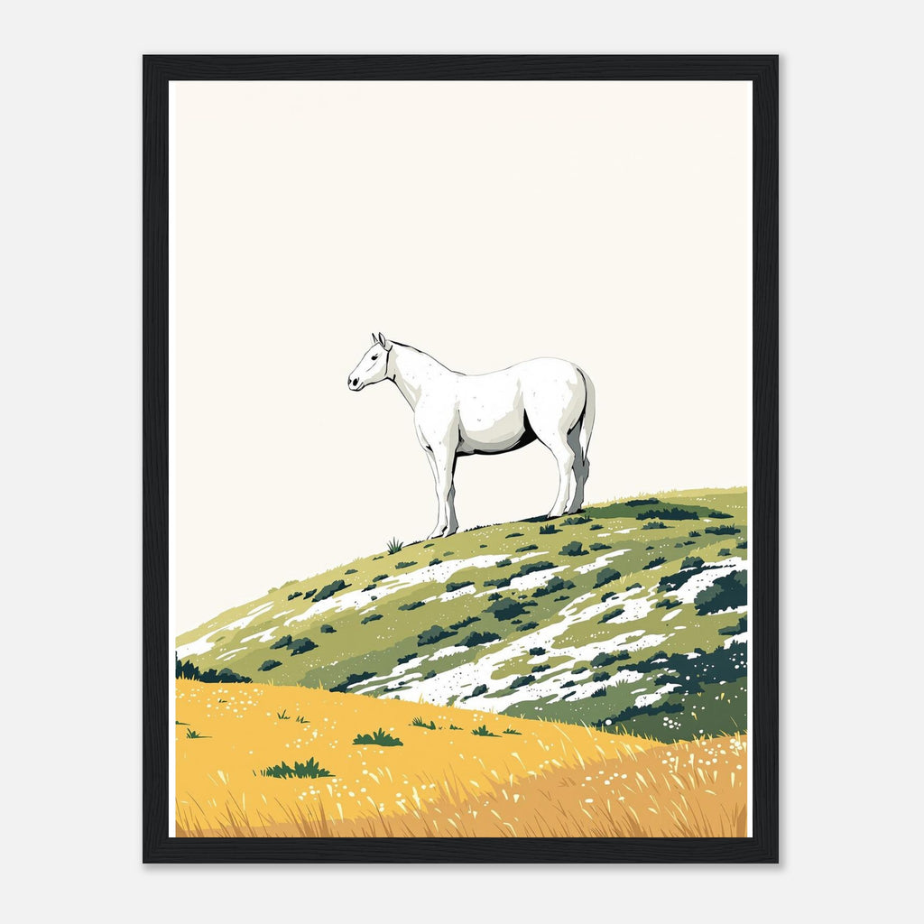 Chalk White Horse Hill Prehistoric Framed Art Print — detail view | Wild Thread Co