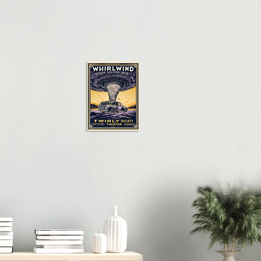 Whirlwind Vintage Travel Poster Art Print — detail view | Wild Thread Co