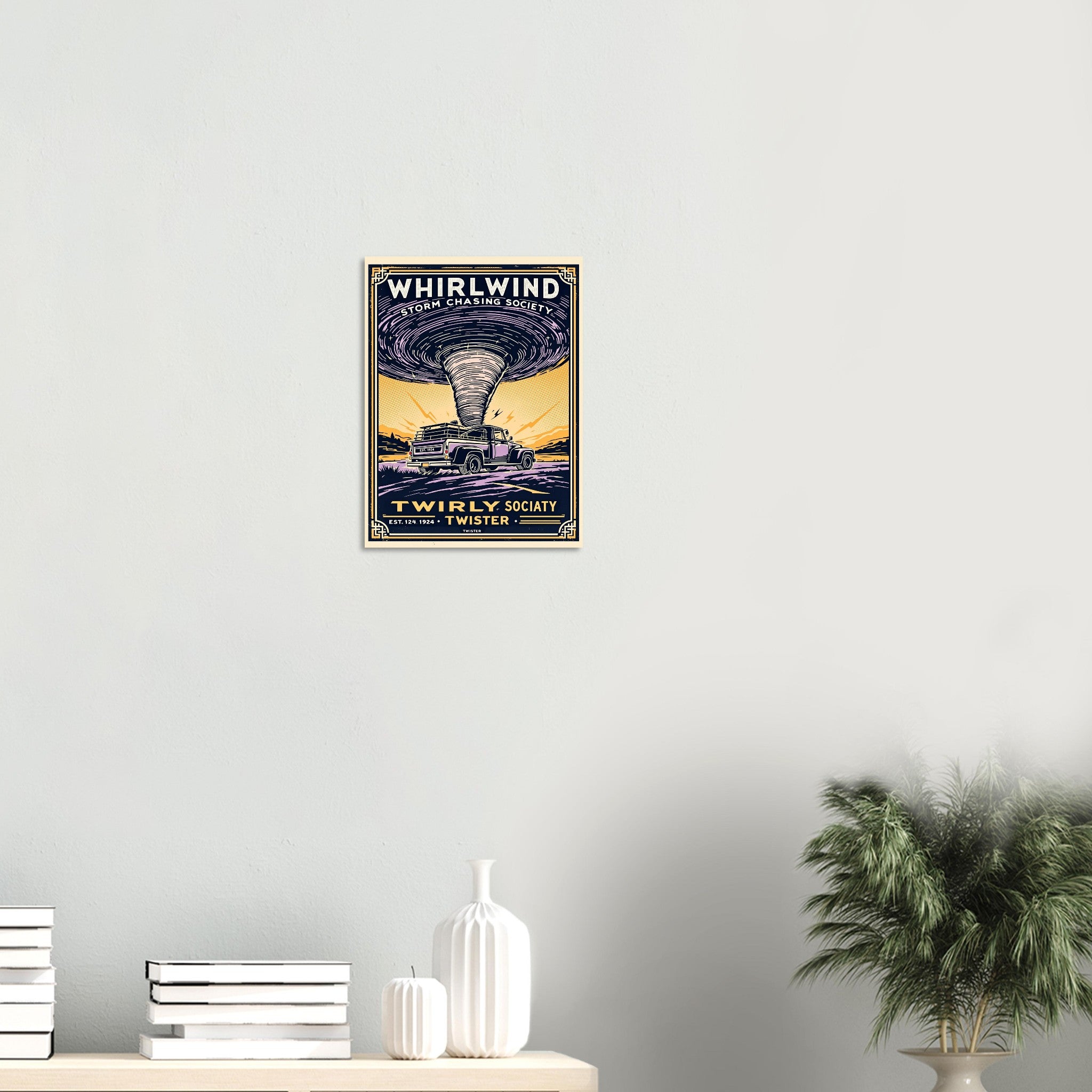 Whirlwind Vintage Travel Poster Art Print — detail view | Wild Thread Co