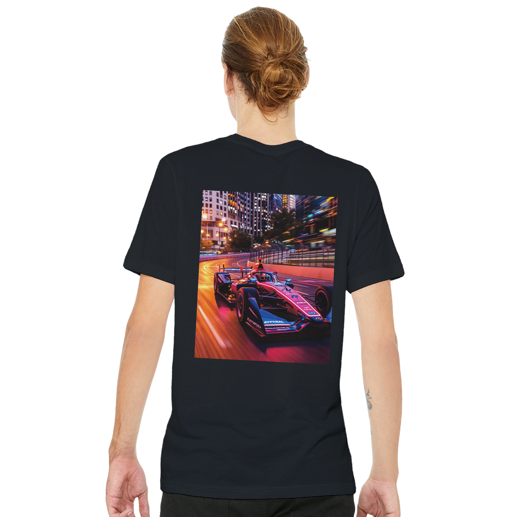Formula E City Racing T-Shirt — detail view | Wild Thread Co