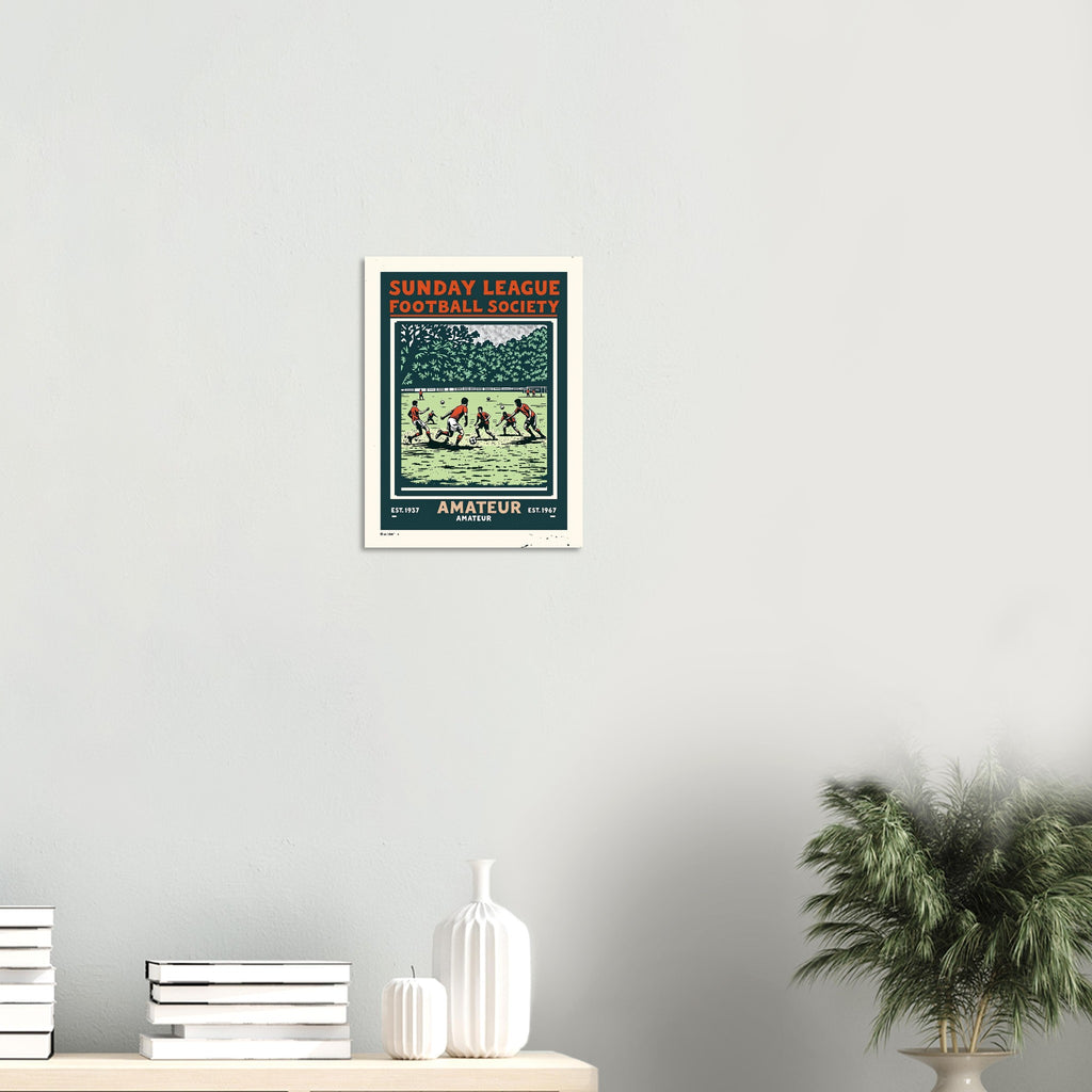 Sunday League Vintage Travel Poster Art Print — detail view | Wild Thread Co
