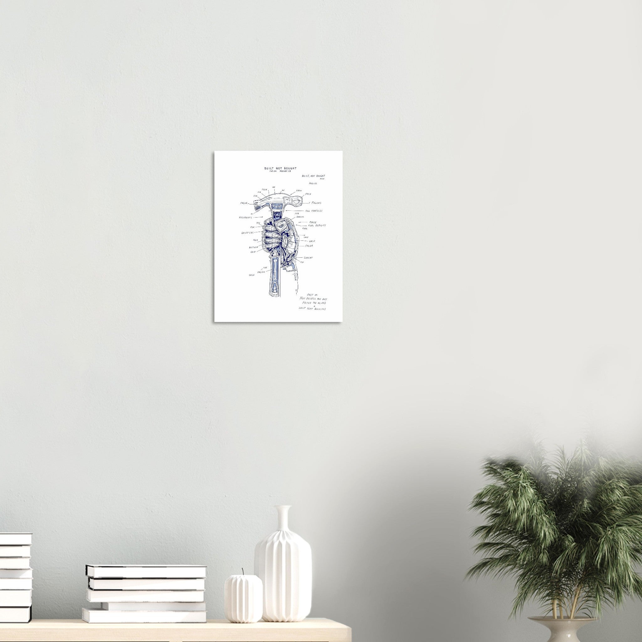 Builder Patent Hand Drawing A1 Art Print Art Print — detail view | Wild Thread Co
