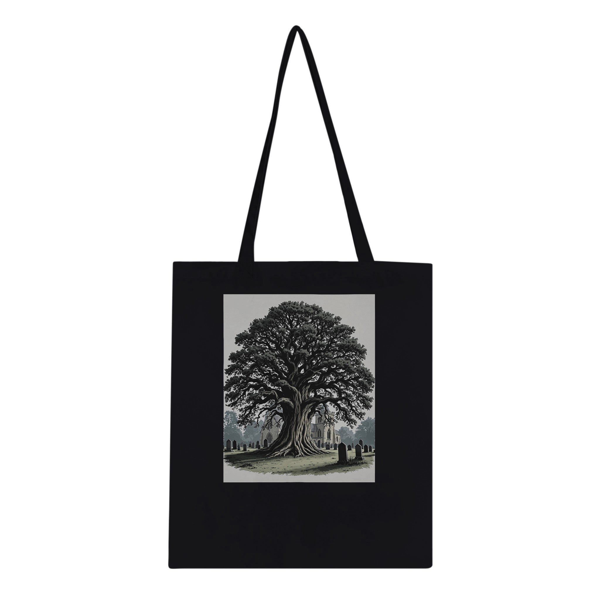 Ancient Yew Churchyard Tote Bag Cotton Shopper UK Tote Bag — detail view | Wild Thread Co