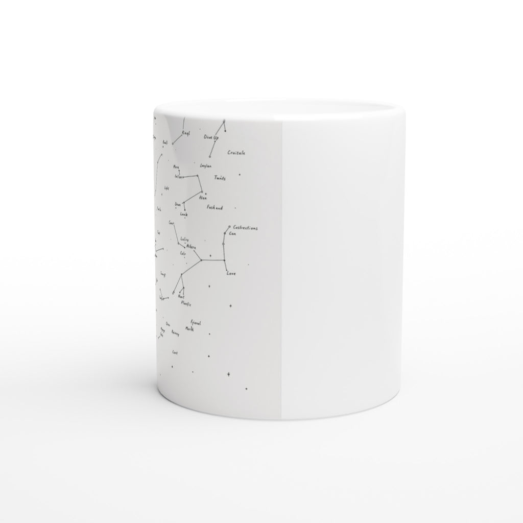 Winter Night Sky Star Chart Mug — detail view | Wild Thread Co