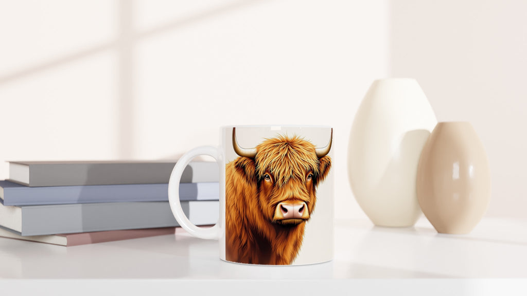 Highland Cattle Portrait Mug — detail view | Wild Thread Co