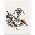 Trail Running Uphill Framed Print Wall Art Ready to Hang UK Framed Art Print — detail view | Wild Thread Co