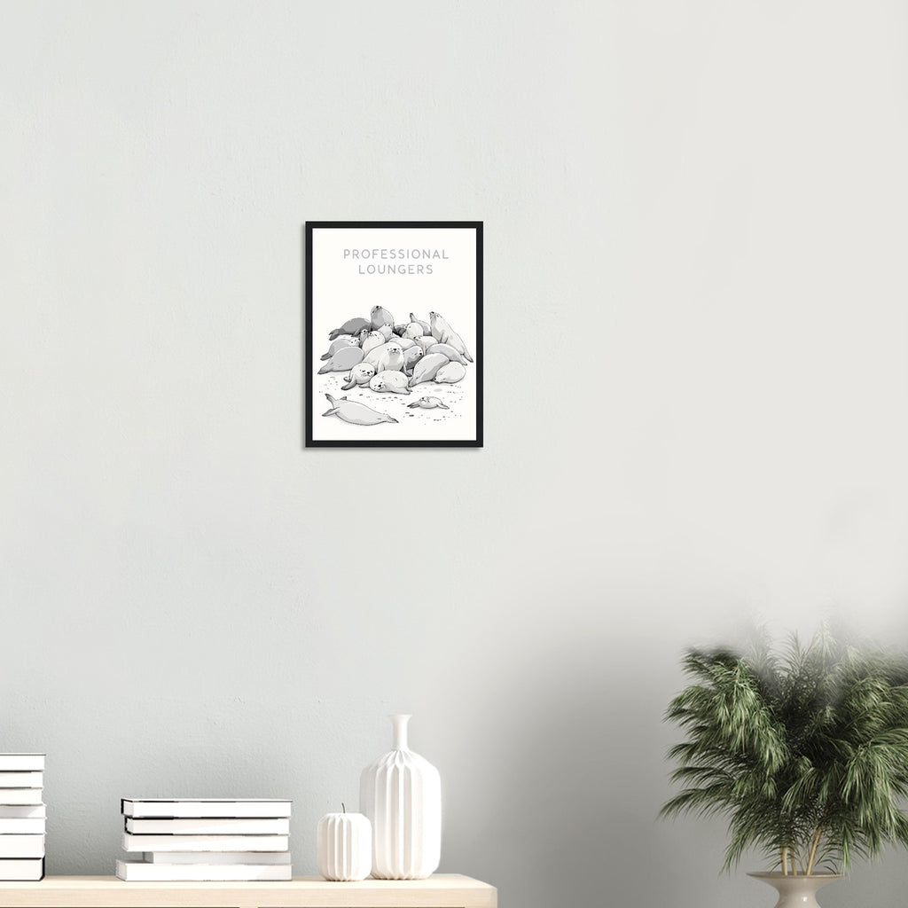 Grey Seal Colony Pups Atlantic Framed Art Print — detail view | Wild Thread Co