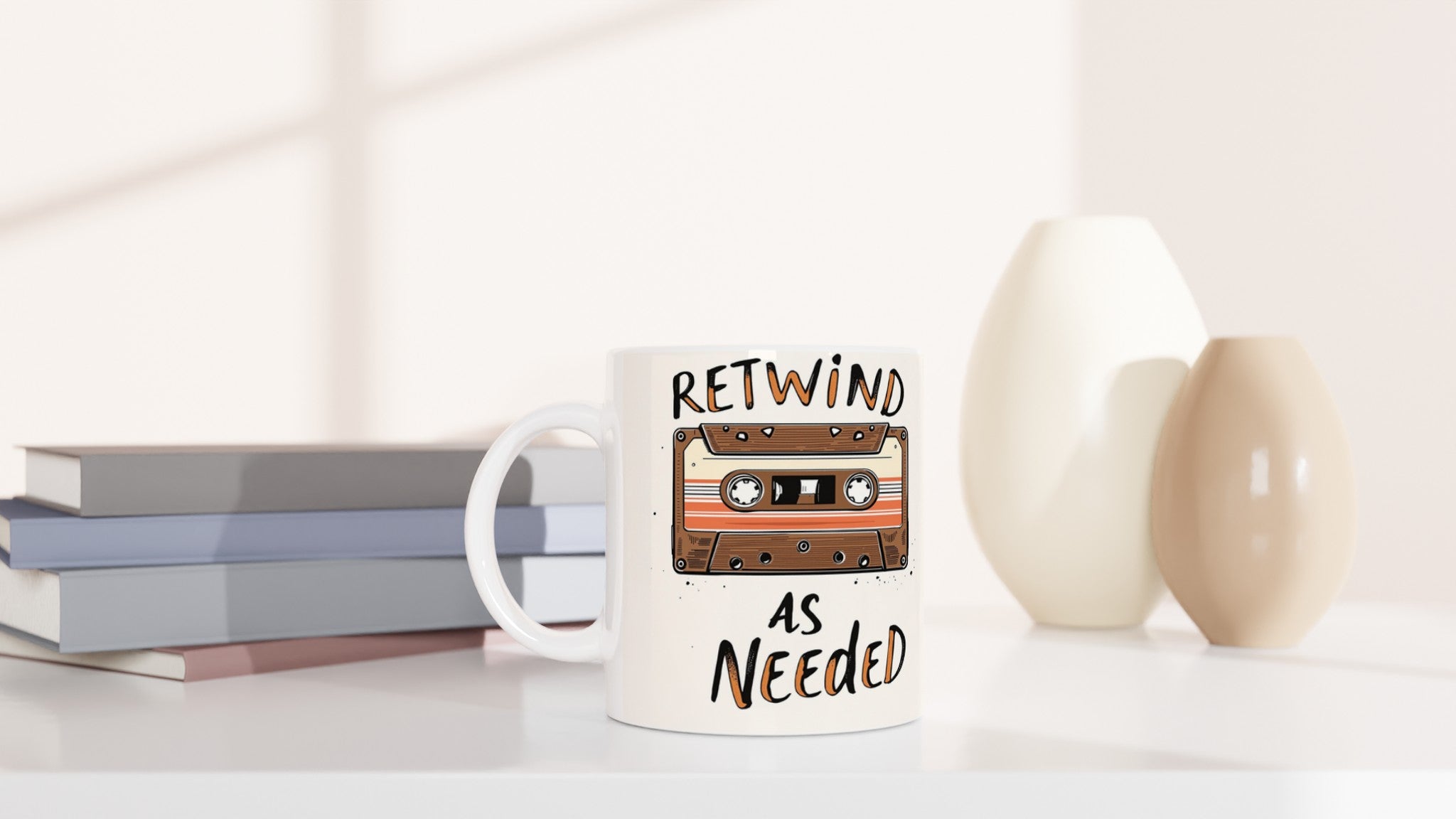 Y2K cassette tape Mug — detail view | Wild Thread Co