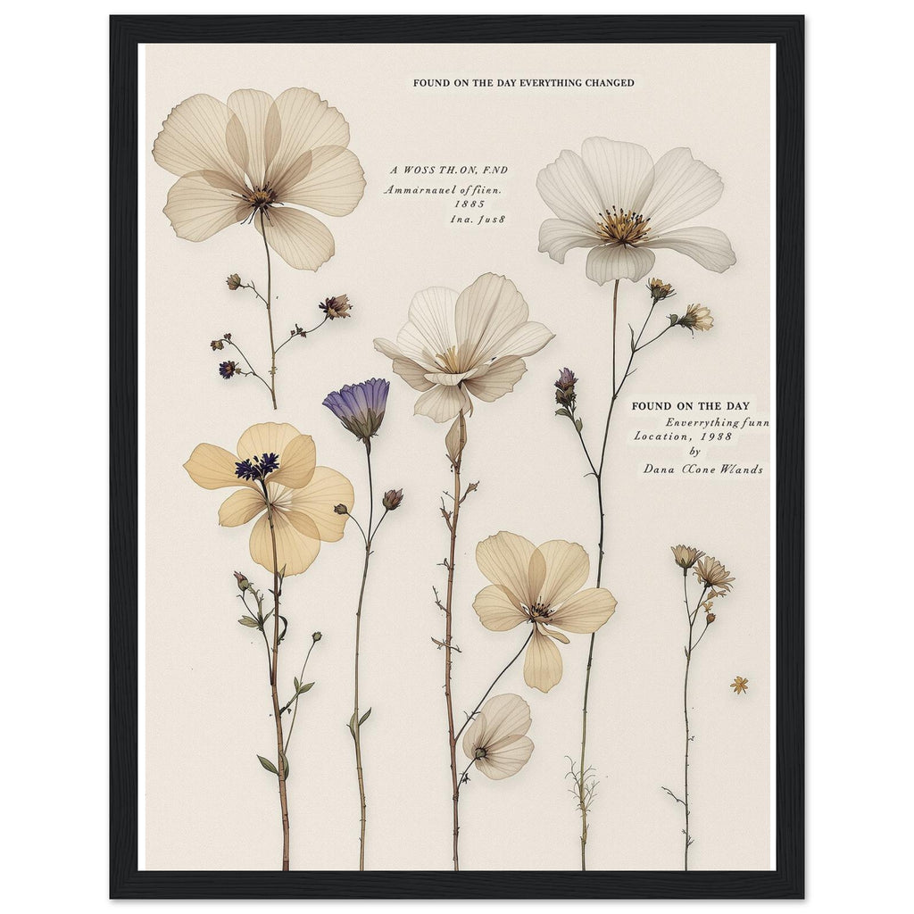 Dark Academia Pressed Flowers Victorian Framed Print Wall Art Ready Framed Art Print — detail view | Wild Thread Co