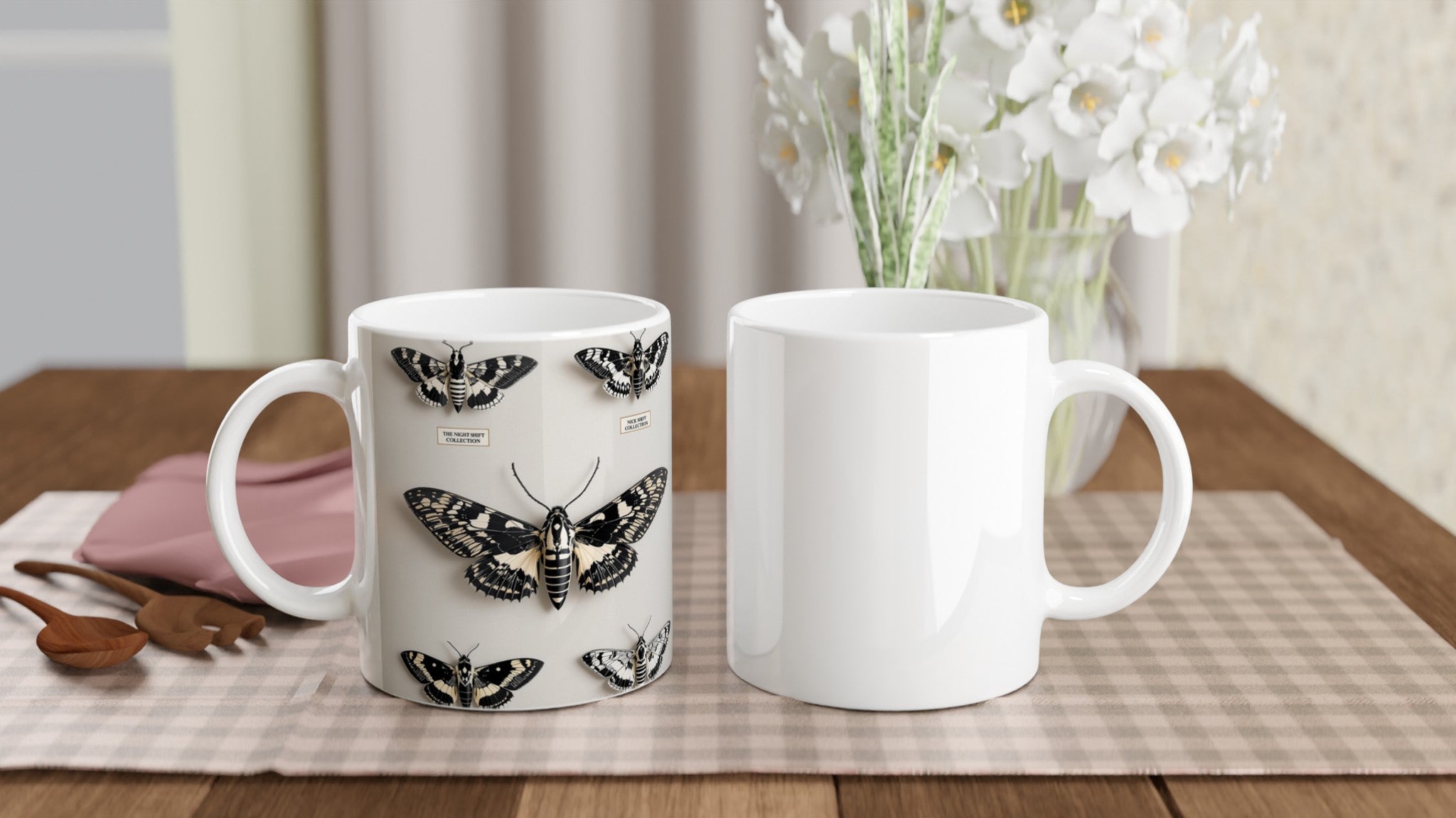 Dark Academia Moth Collector Mug — detail view | Wild Thread Co