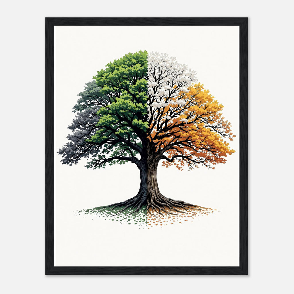 Oak Tree Four Seasons Print Material — detail view | Wild Thread Co