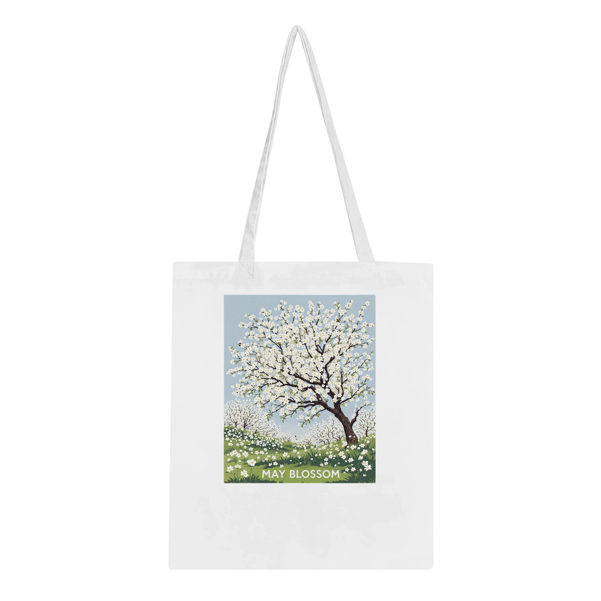 Hawthorn May Blossom Bees Tote Bag Cotton Shopper UK — Tote Bag | Wild Thread Co UK