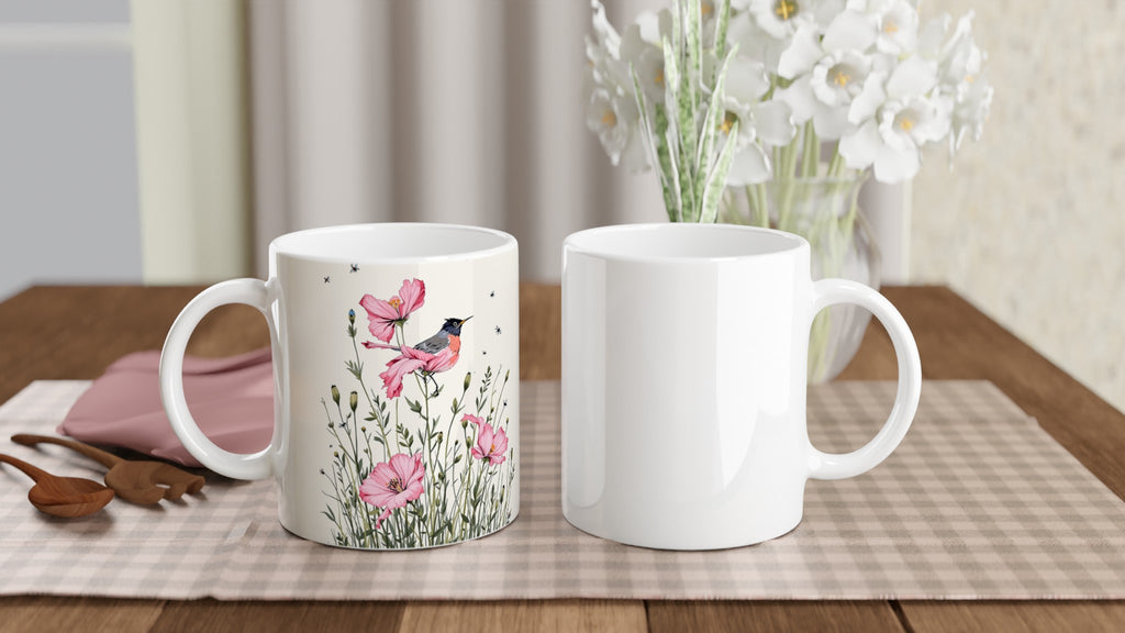 Ragged Robin Wet Meadow Damselflies Mug — detail view | Wild Thread Co