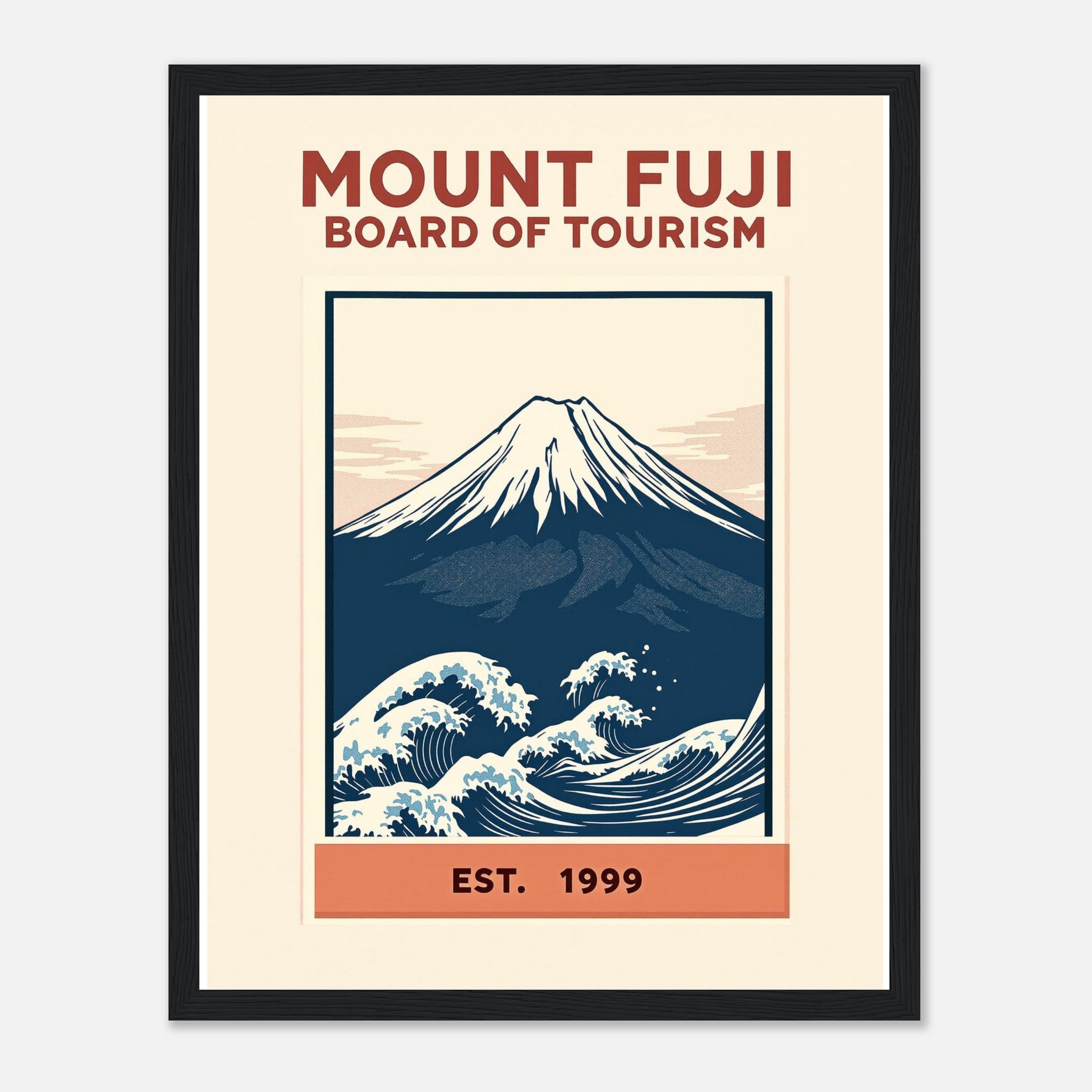 Mount Fuji Vintage Travel Poster Framed Art Print — detail view | Wild Thread Co
