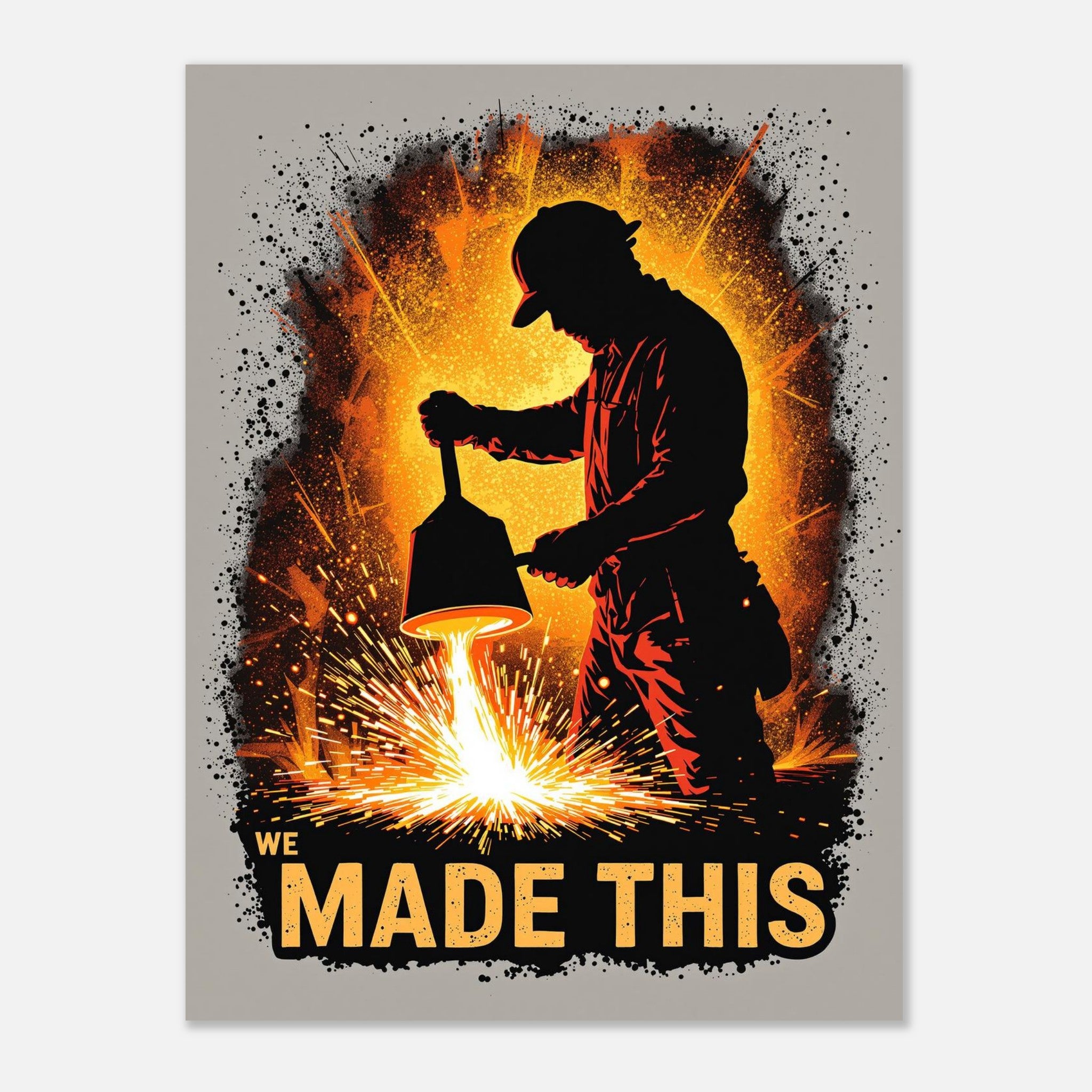 Steelworker Furnace Heritage A1 Art Print Art Print — detail view | Wild Thread Co