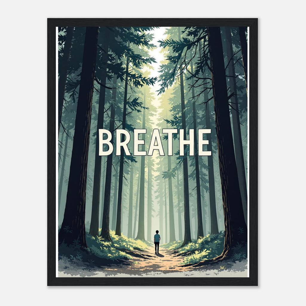 Forest Bathing Framed Print Wall Art Ready to Hang UK Framed Art Print — detail view | Wild Thread Co