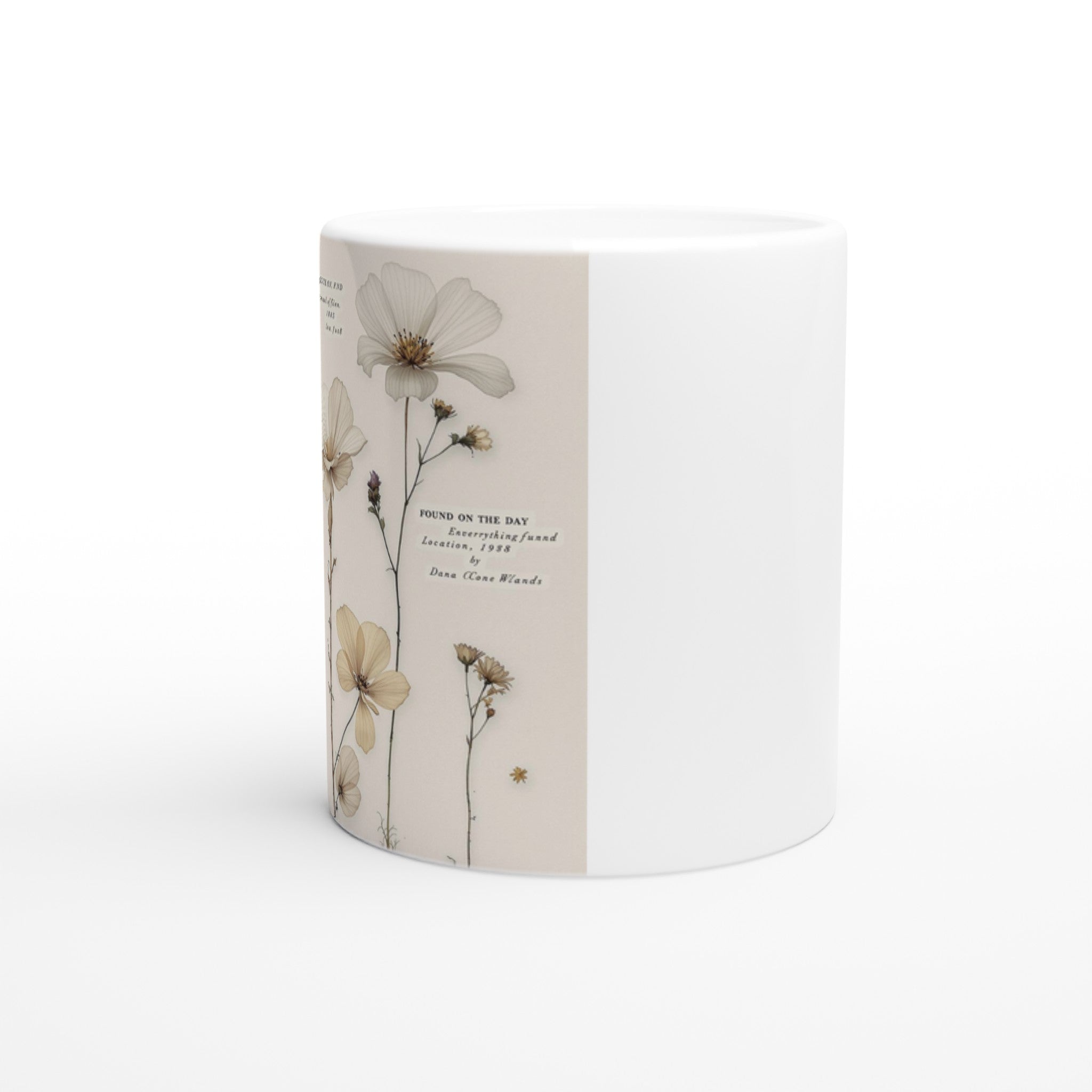 Victorian Pressed Flower Botanical Mug — detail view | Wild Thread Co
