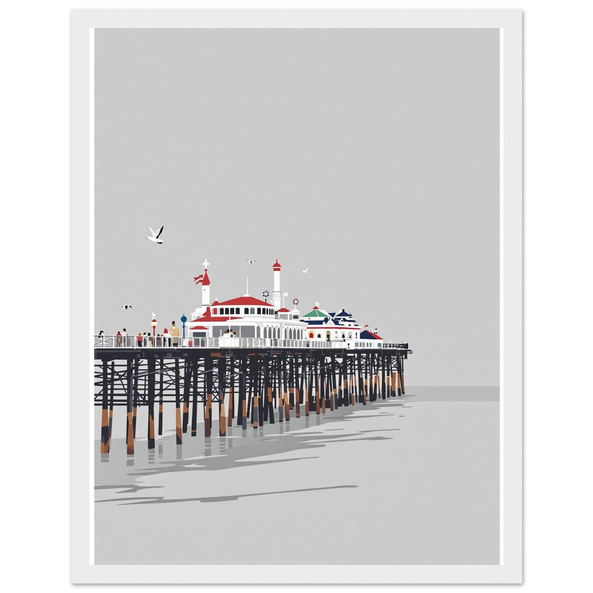 Victorian Seaside Pier Resilience Framed Art Print — detail view | Wild Thread Co