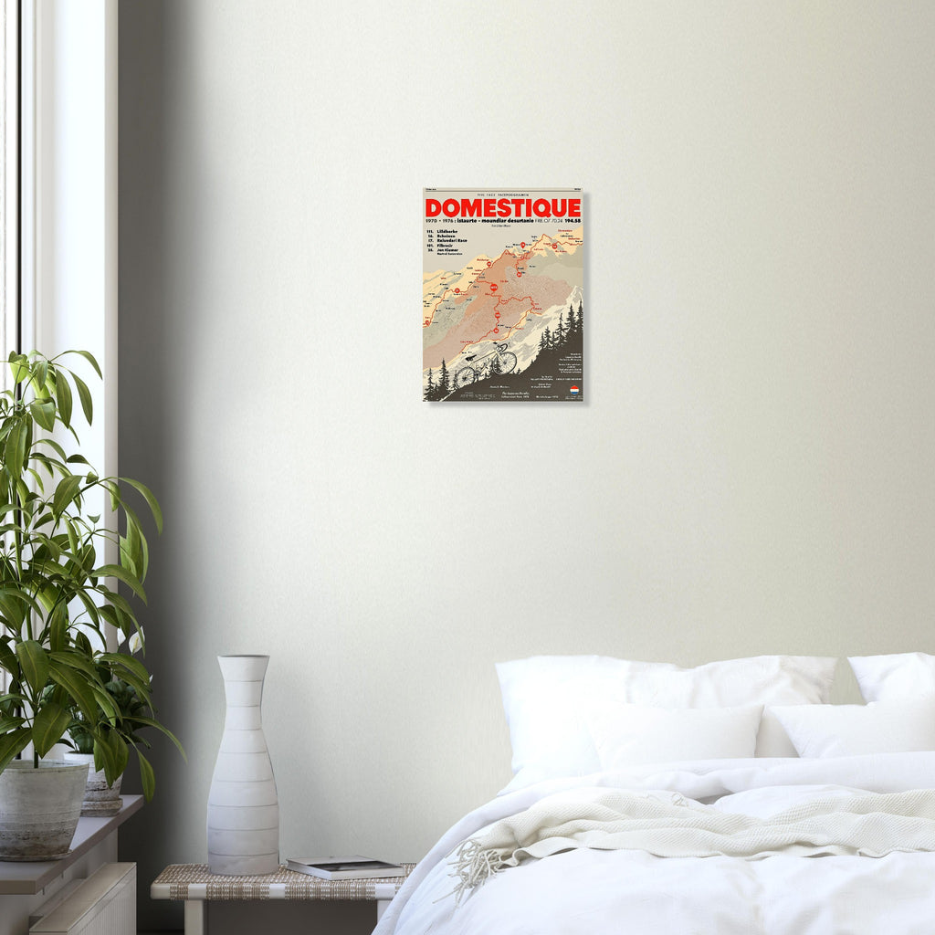 Retro Cycling Domestique 1970s Race Shirt Art Print Poster Wall Art UK UK Gift Art Print — detail view | Wild Thread Co