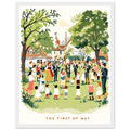 May Day Maypole Folk Tradition Framed Art Print — detail view | Wild Thread Co