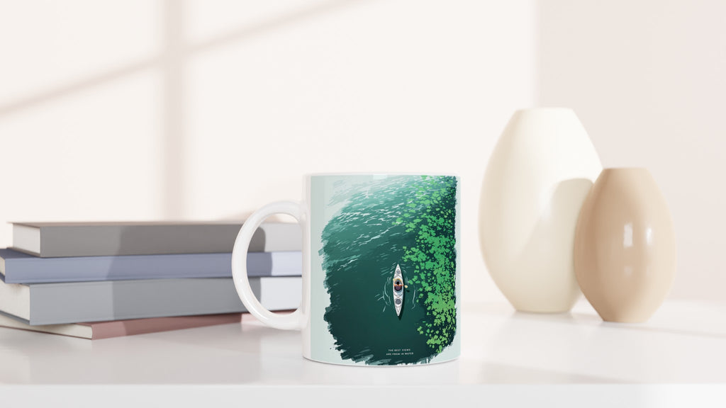 Sea Kayaking Aerial Mug — detail view | Wild Thread Co