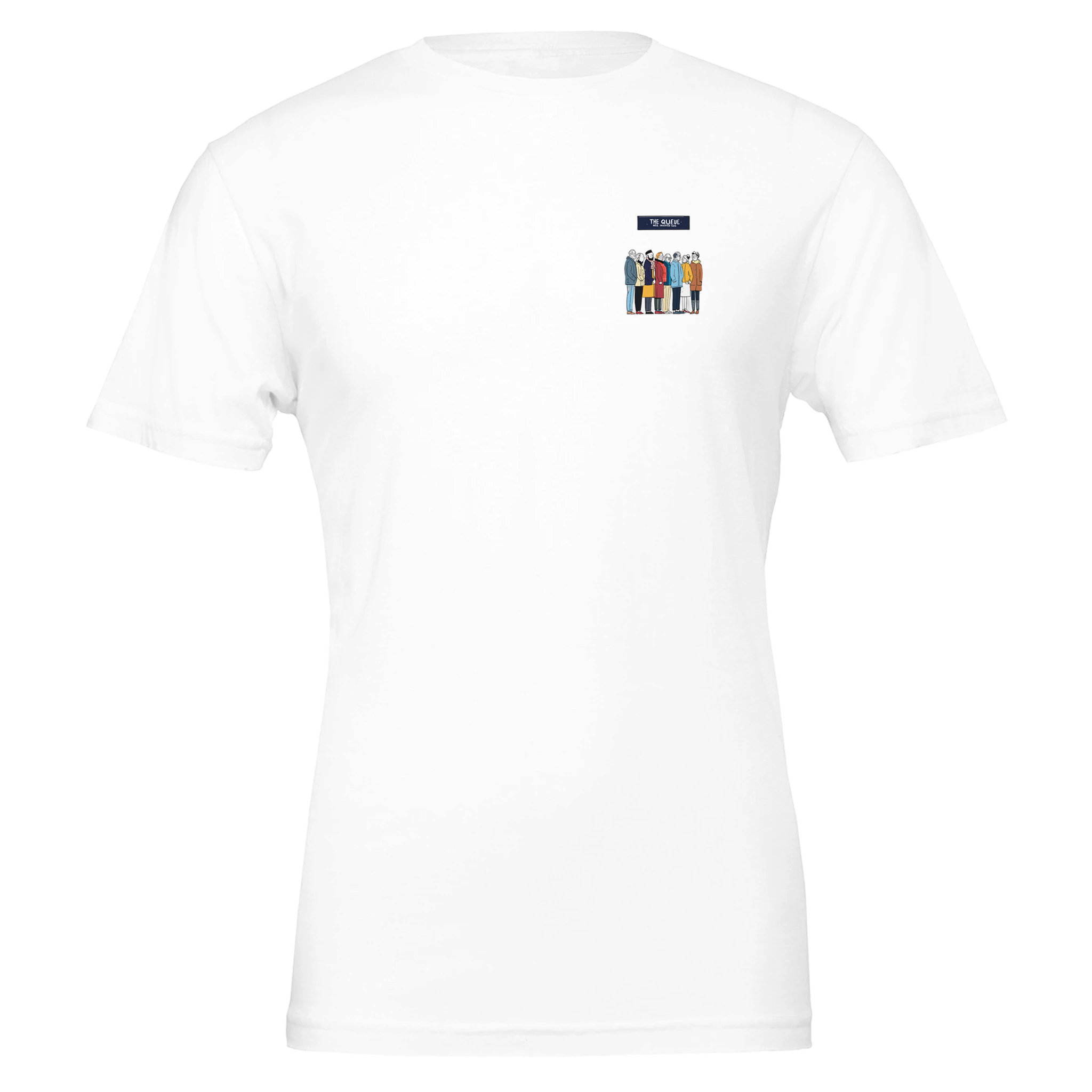 Queue As Institution T-Shirt — detail view | Wild Thread Co