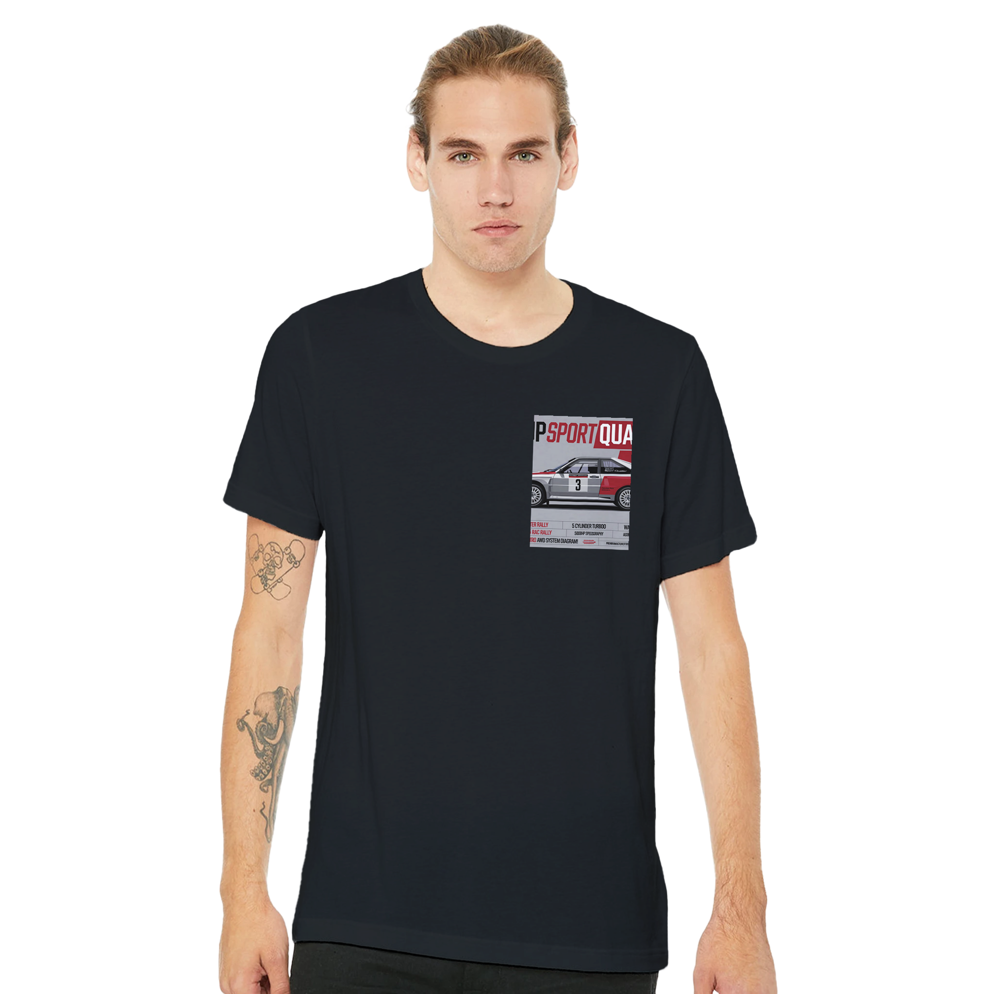 Audi Quattro S1 Group B Spec T-Shirt — detail view | Wild Thread Co