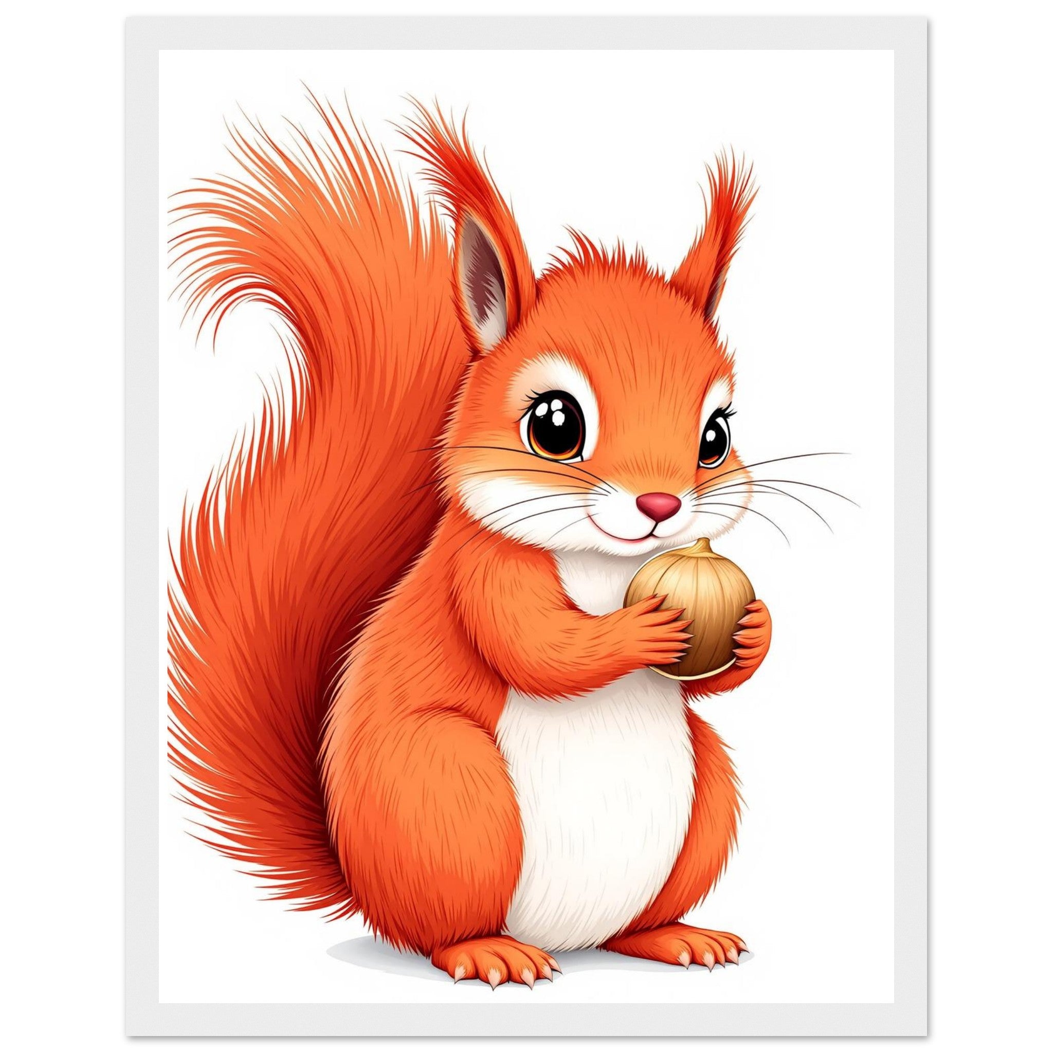Red Squirrel Framed Print Wall Art Ready to Hang UK Framed Art Print — detail view | Wild Thread Co