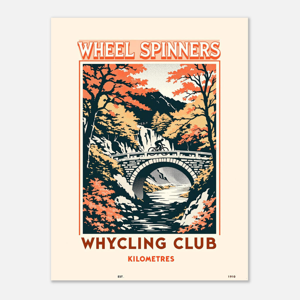 Wheel Spinners Vintage Travel Poster Art Print — detail view | Wild Thread Co
