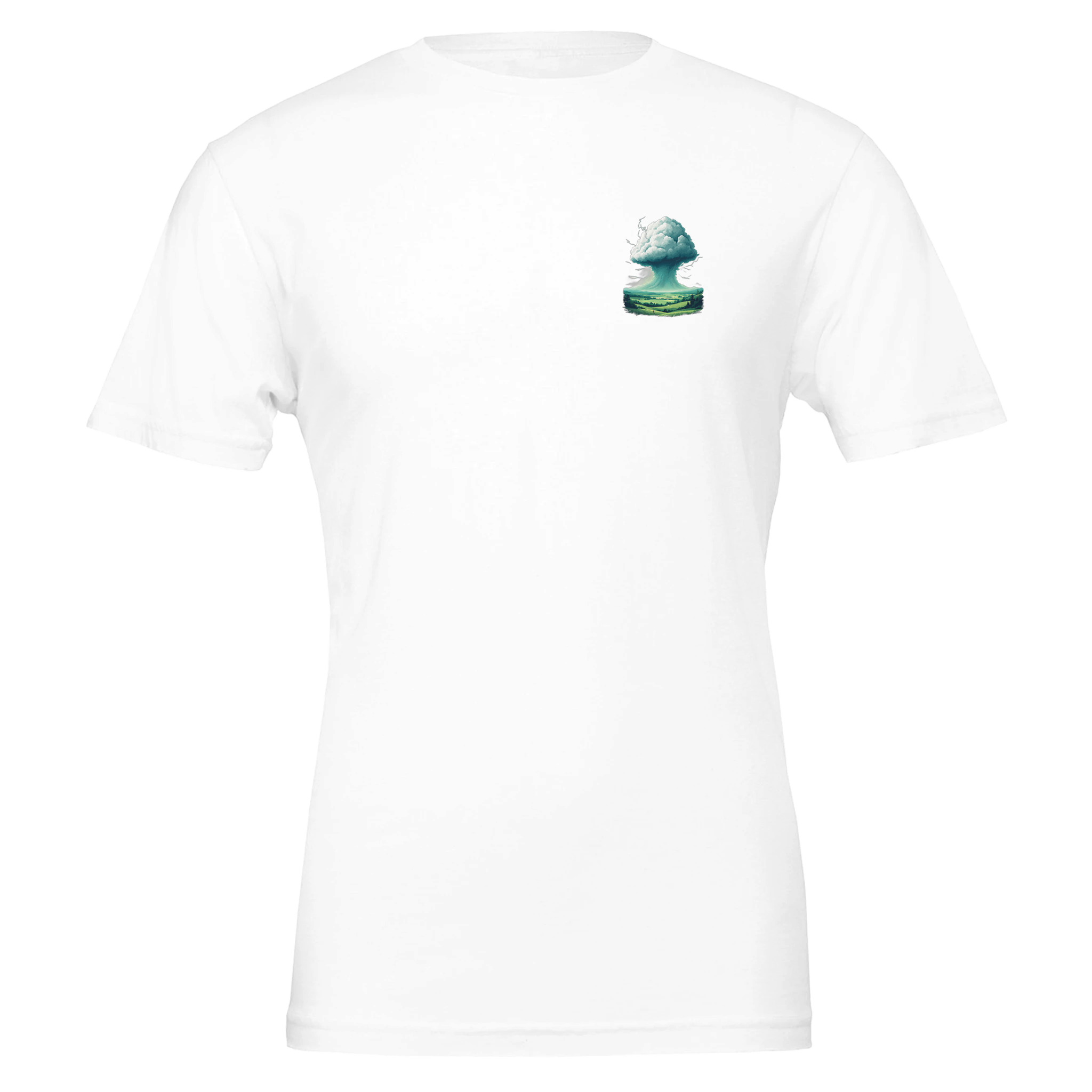 Summer Thunderstorm Valley Anvil Cloud T-Shirt — detail view | Wild Thread Co