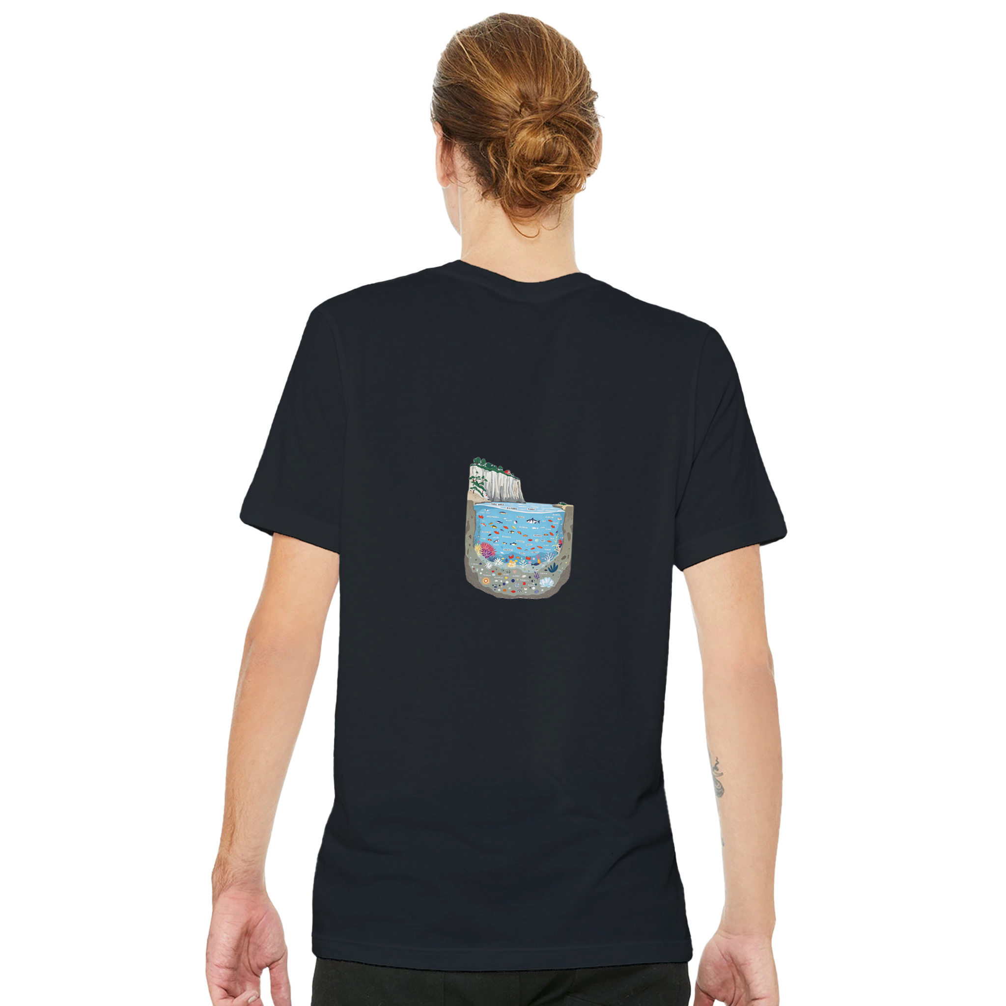Rock Pool Tidal Cross-section T-Shirt — detail view | Wild Thread Co
