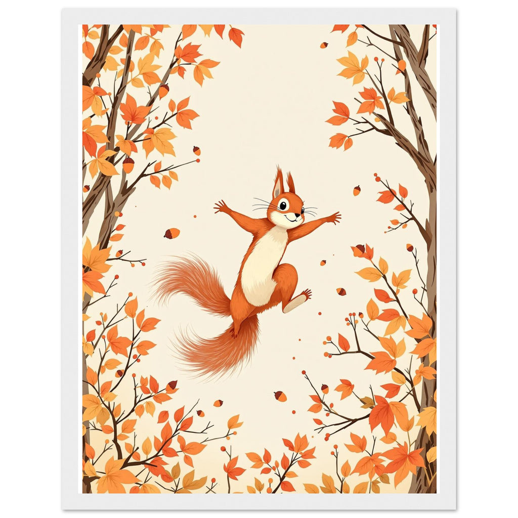 Red Squirrel Native Framed Art Print — detail view | Wild Thread Co