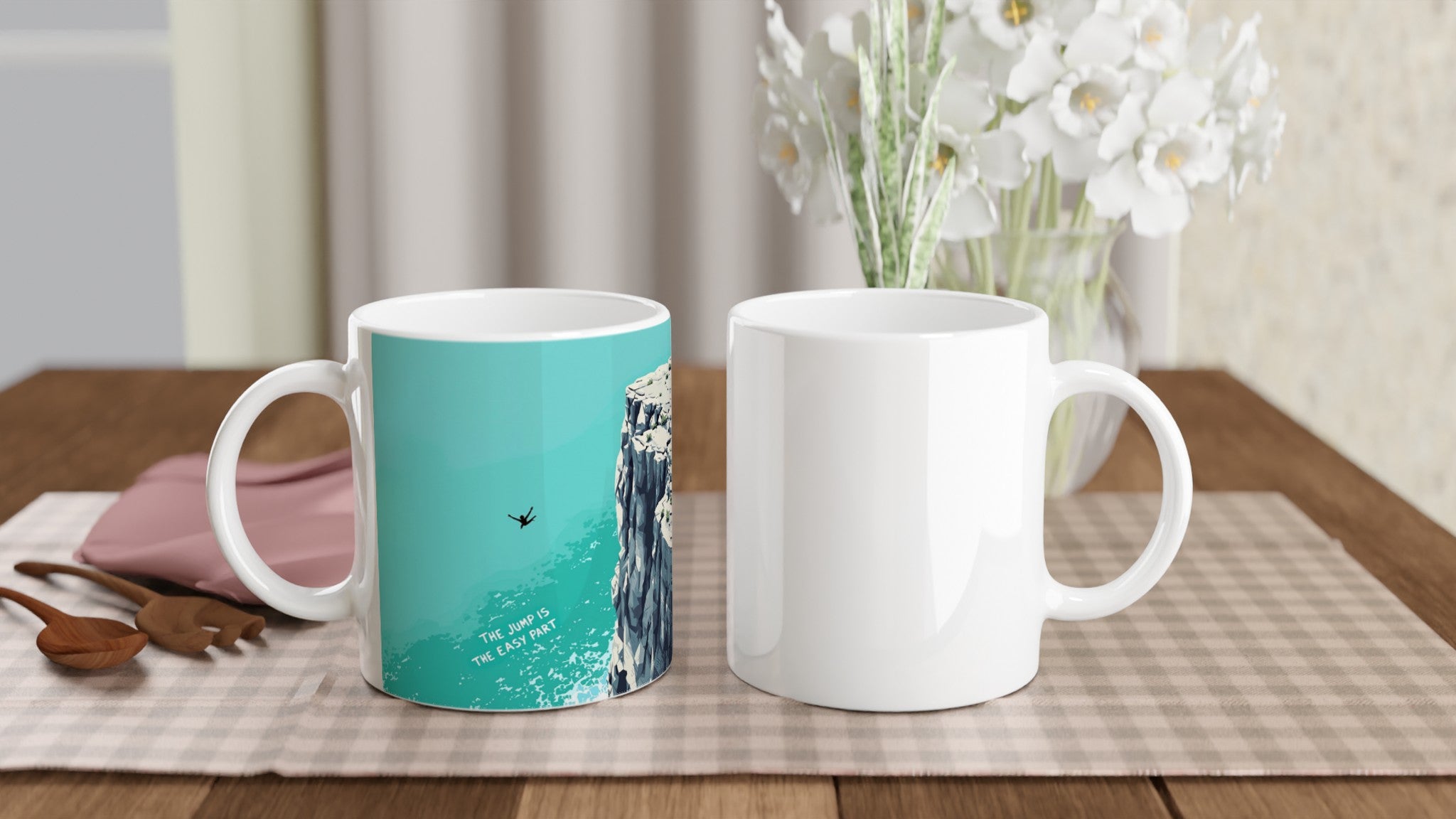 Coasteering Cliff Jump — Mug detail view | Wild Thread Co