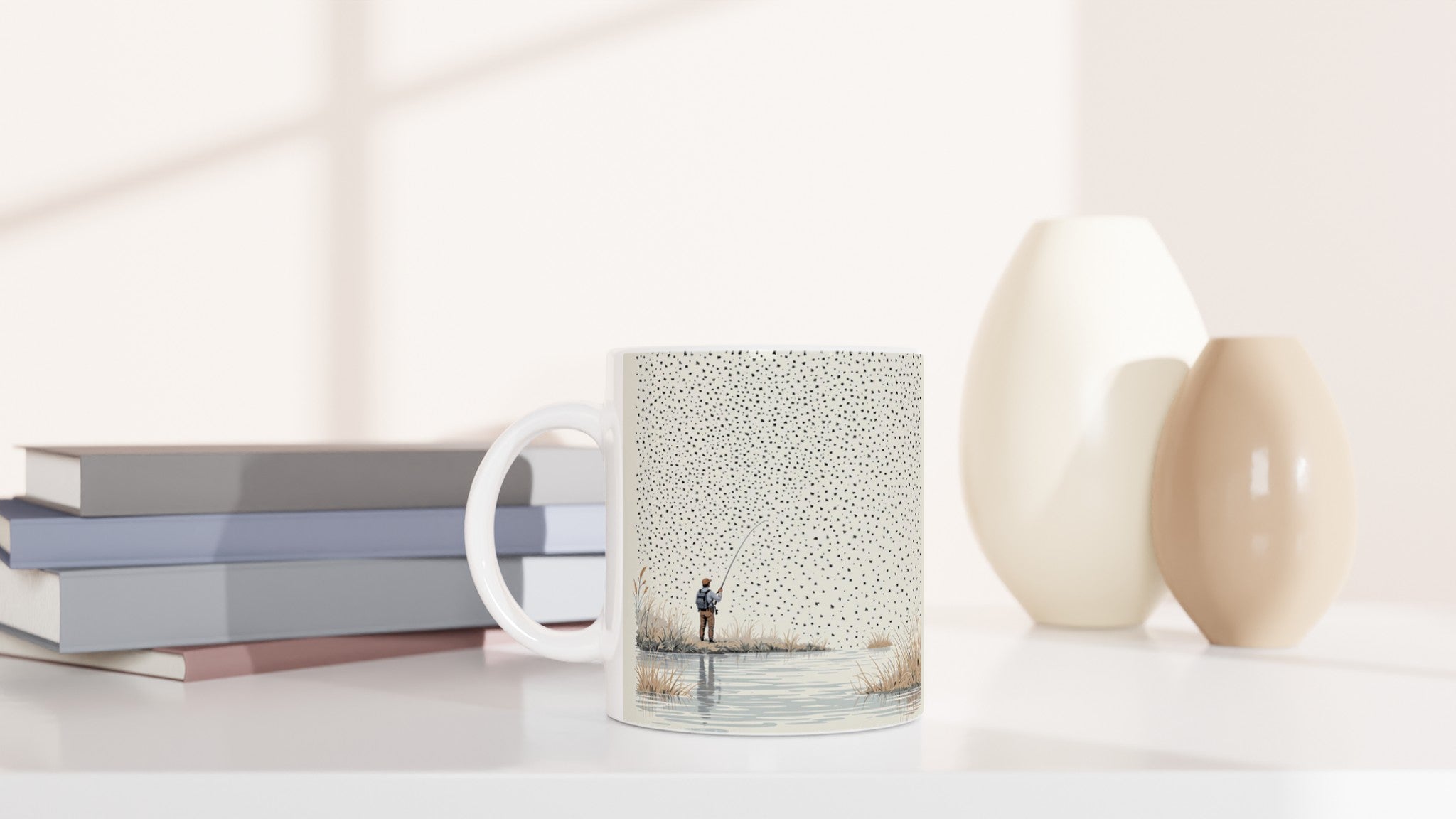 Chalk Stream Trout Rising Mayfly Mug Coffee Tea Ceramic 11oz — Mug | Wild Thread Co