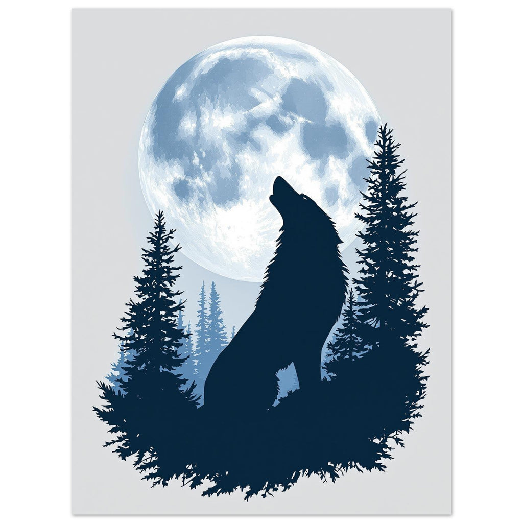 dog howling moon Art Print Poster Wall Art UK — Art Print | Wild Thread Co